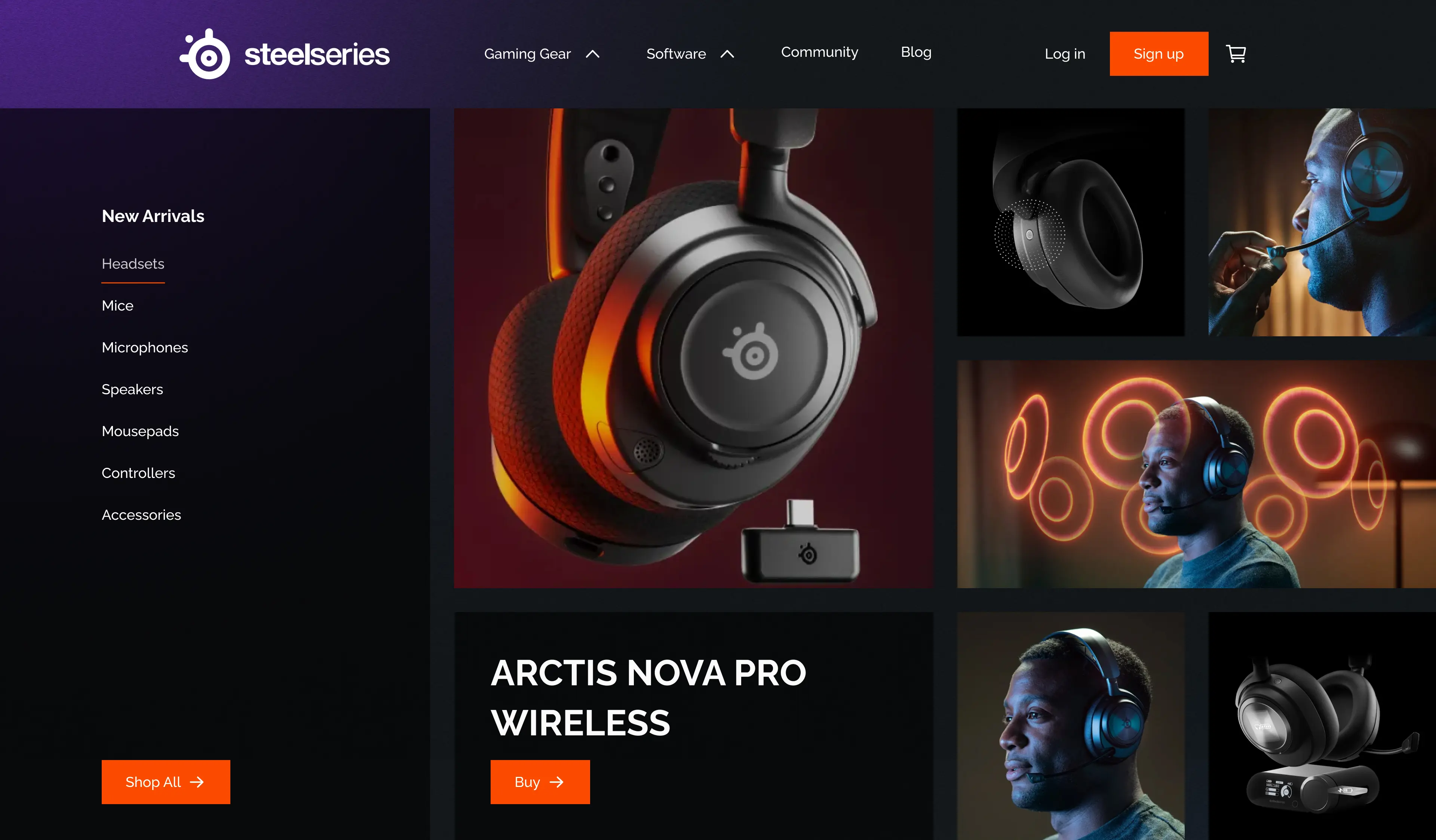 SteelSeries homepage hero